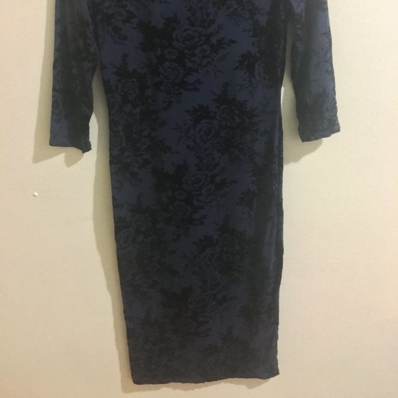 Black & Navy Floral Dress - Item#13 - Picture 4 of 4